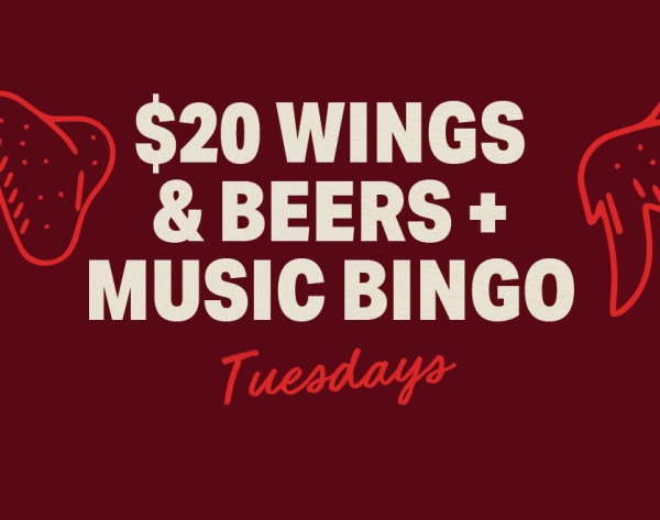 Wings, Beers & Music Bingo